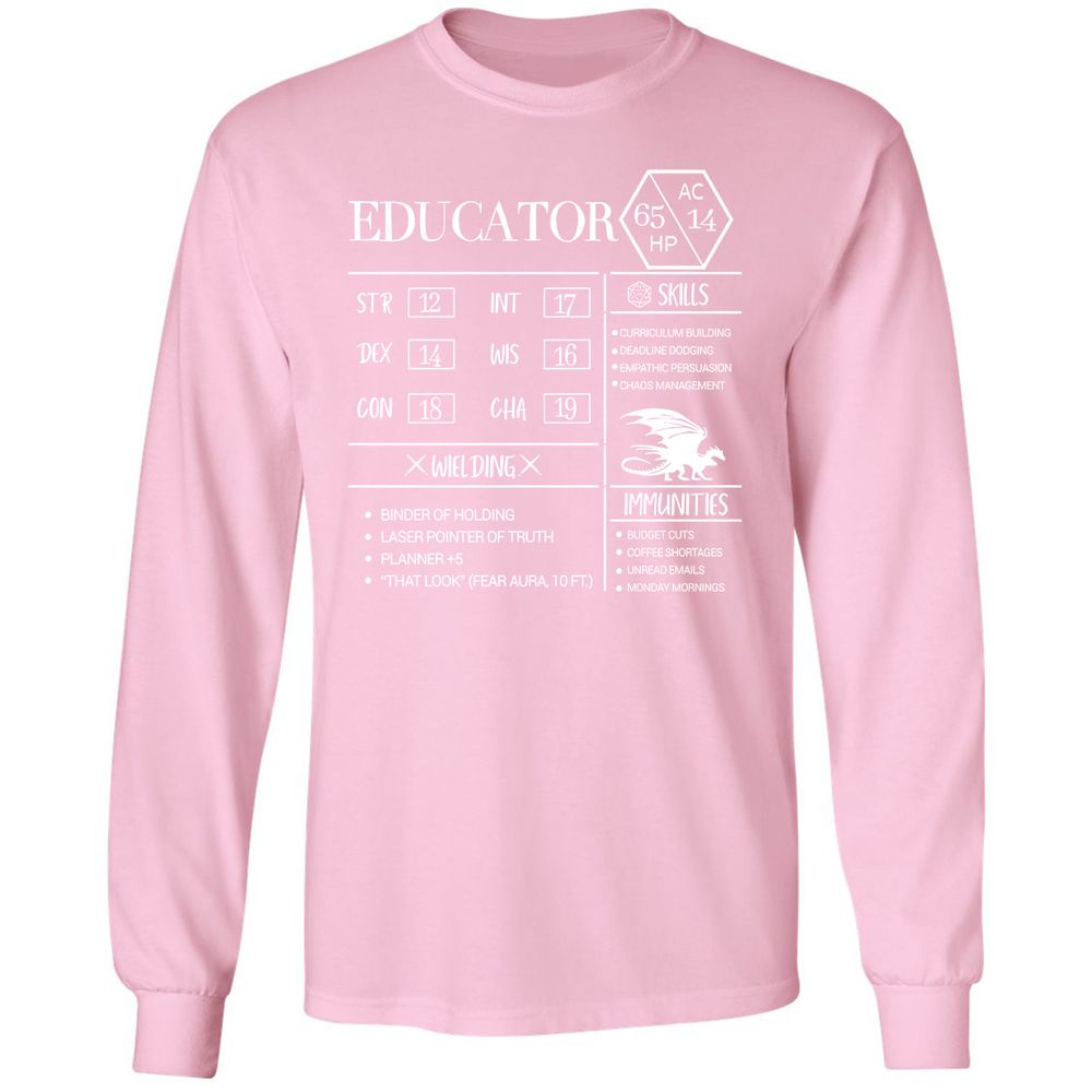 Educator New Long Sleeve T-Shirt - Light Pink - 3