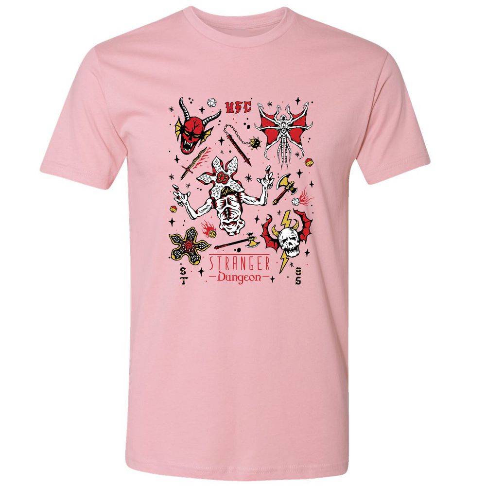 STRANGER DUNGEON Premium Unisex T-Shirt - Light Pink - 3