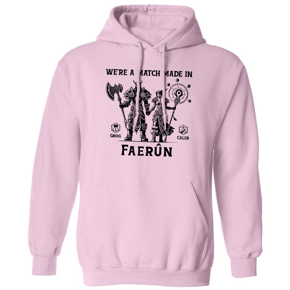 Custom DnD Class Couple Classic Unisex Hoodie - Light Pink - 3