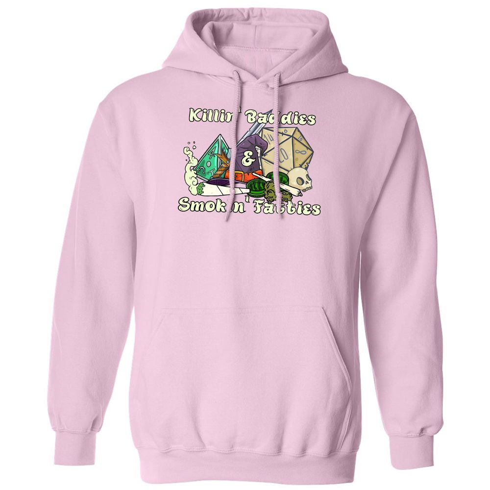 Killin' Baddies Smokin' Fatties Classic Unisex Hoodie - Light Pink - 3