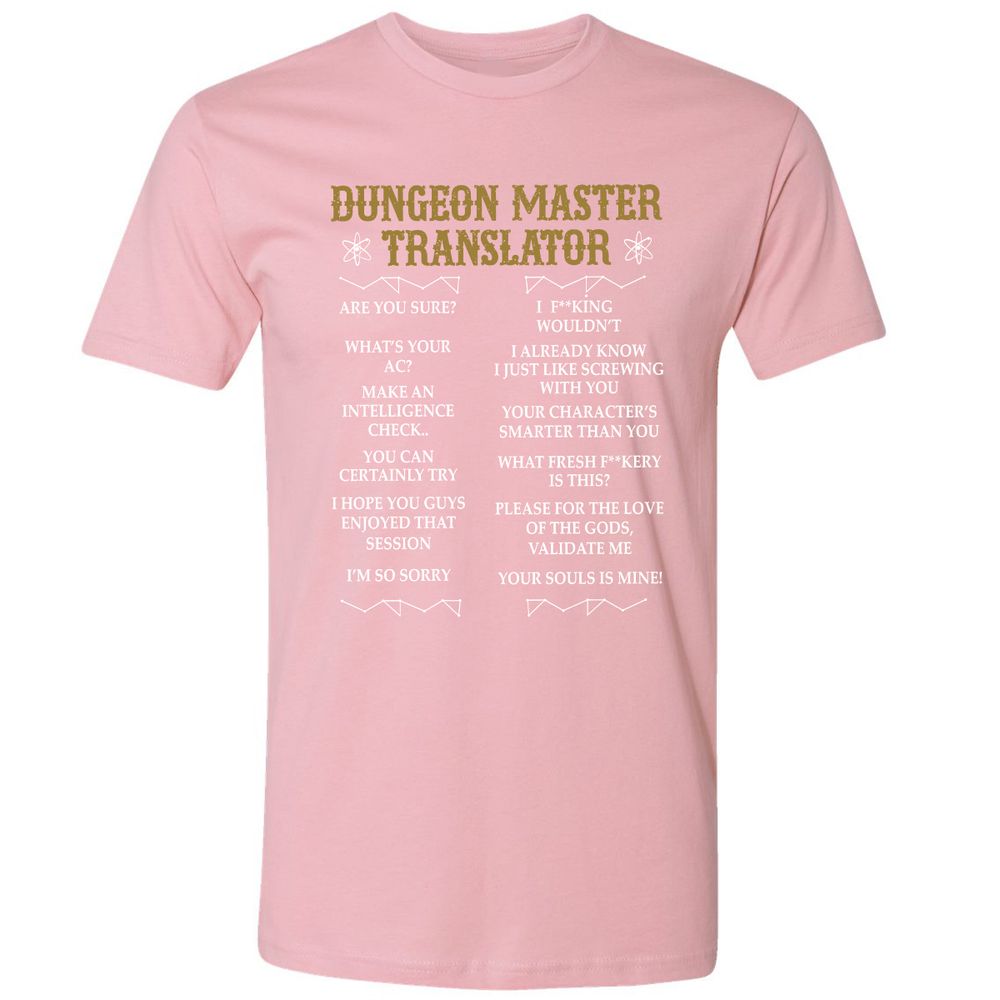 Dungeon Master Translator Premium Unisex T-Shirt - Light Pink - 3