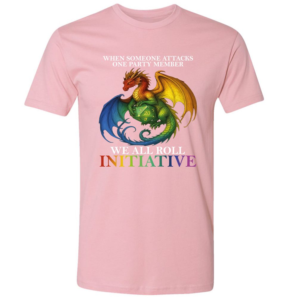 Dragon Roll For Initiative Premium Unisex T-Shirt - Light Pink - 3