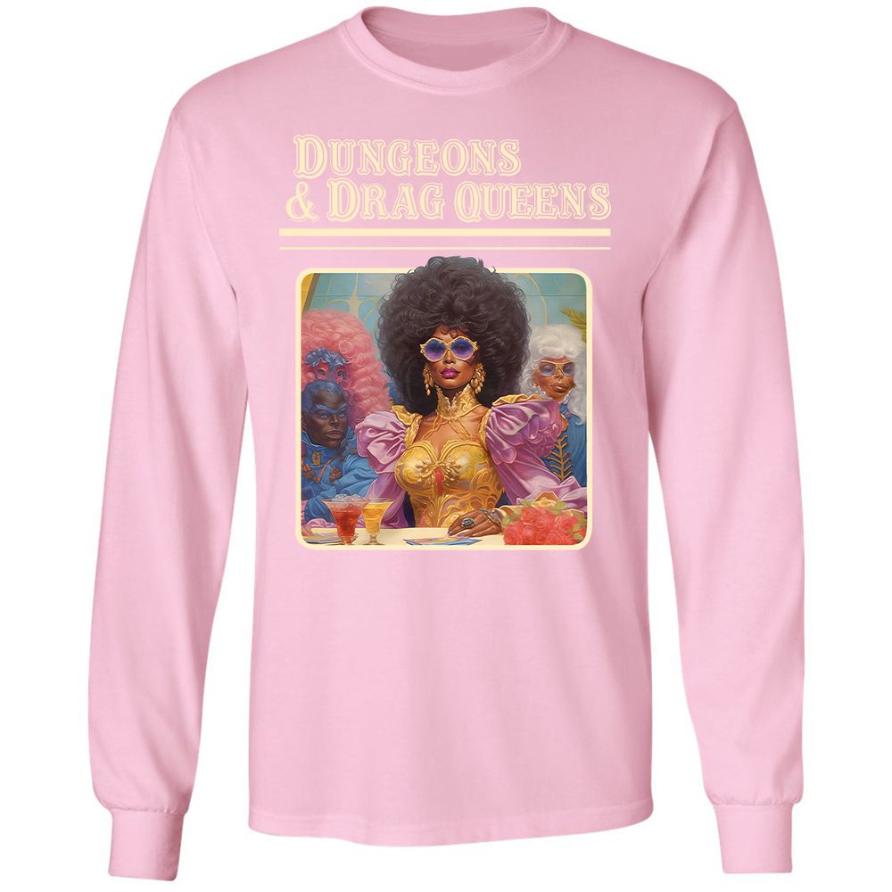 Dungeons & Drag Queens Long Sleeve T-Shirt - Light Pink - 3