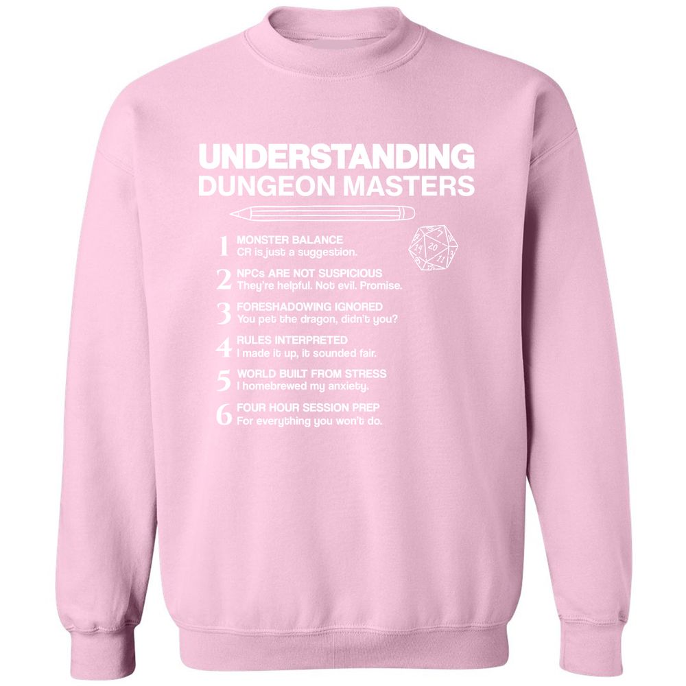 Understanding Dungeon Masters Classic Unisex Sweatshirt - Light Pink - 3
