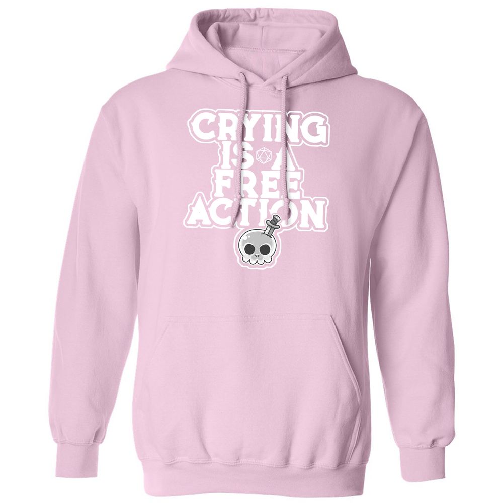 Crying Is A Free Action Classic Unisex Hoodie - Light Pink - 3