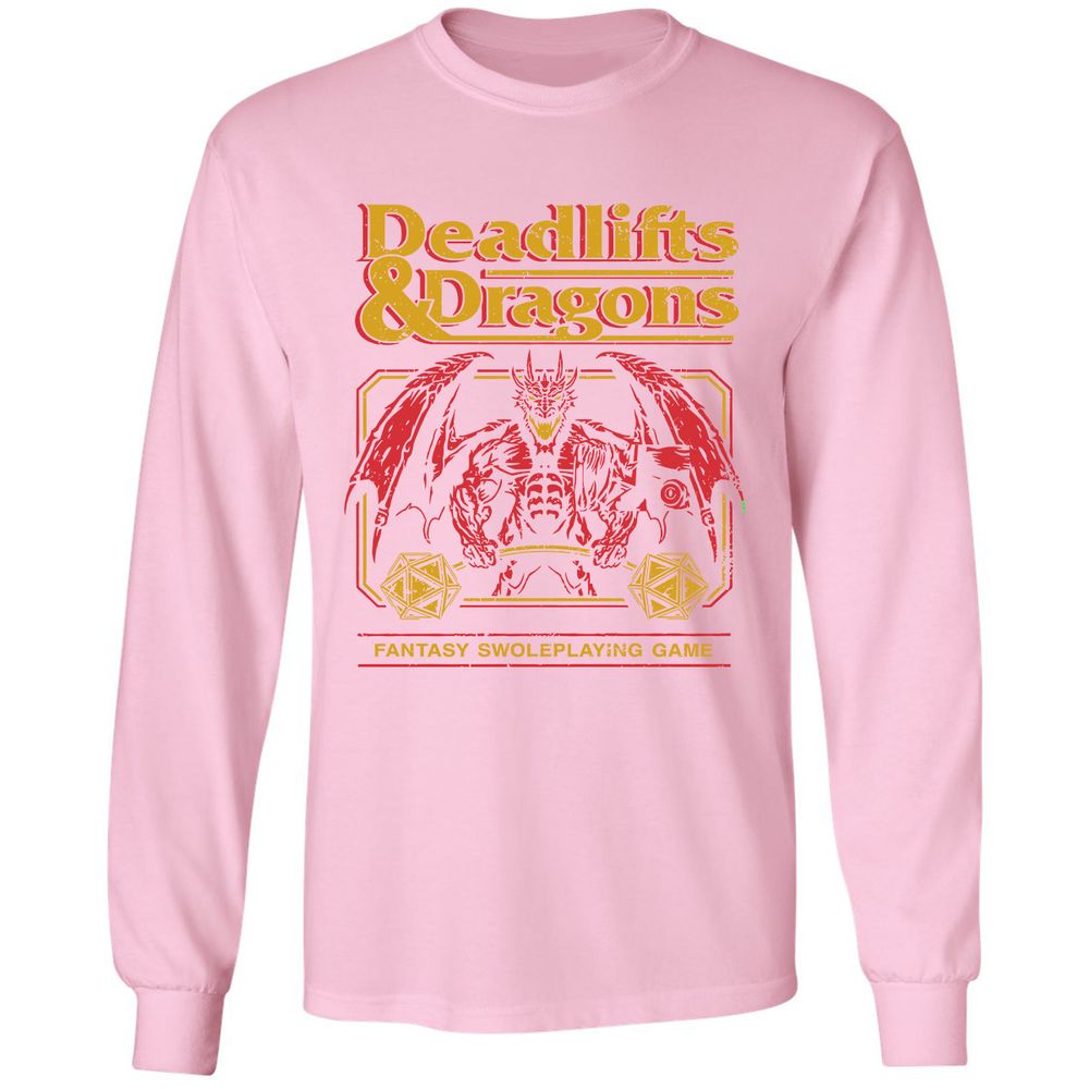 Deadlifts & Dragons - Light Pink - 3