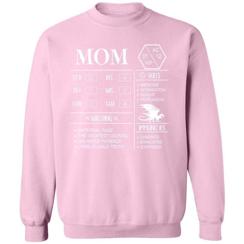 Mom Stats 2 Classic Unisex Sweatshirt - Light Pink - 3