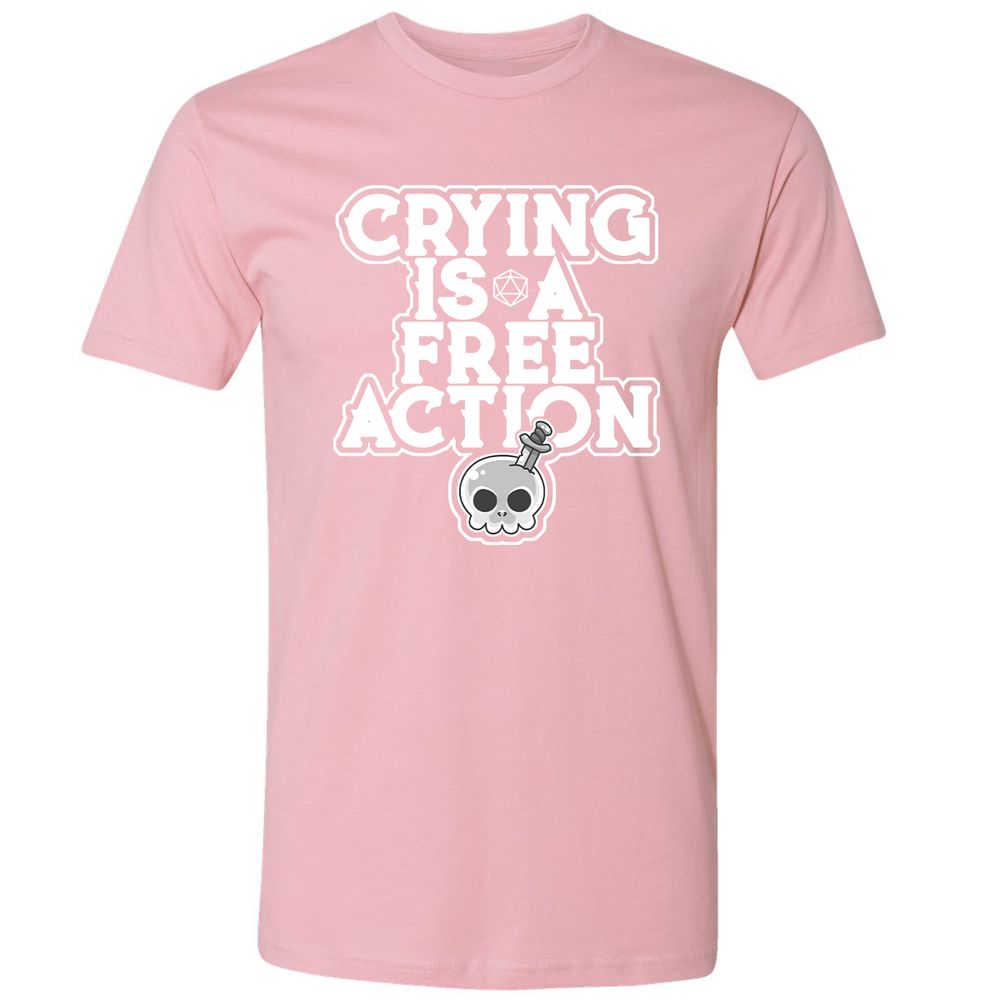 Crying Is A Free Action Premium Unisex T-Shirt - Light Pink - 3