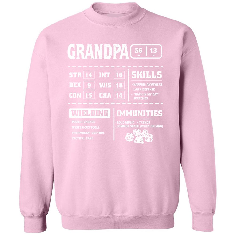 Grandpa Stats 2 Classic Unisex Sweatshirt - Light Pink - 3