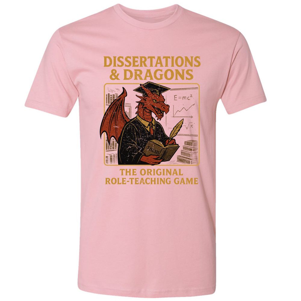 Disserations & Dragons Premium Unisex T-Shirt - Light Pink - 3