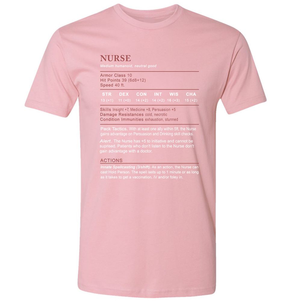 Nurse Stats 2 Premium Unisex T-Shirt - Light Pink - 3
