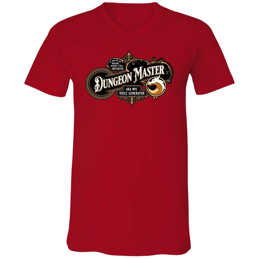 Dungeon Master Unisex V-Neck T-Shirt - Red - 3