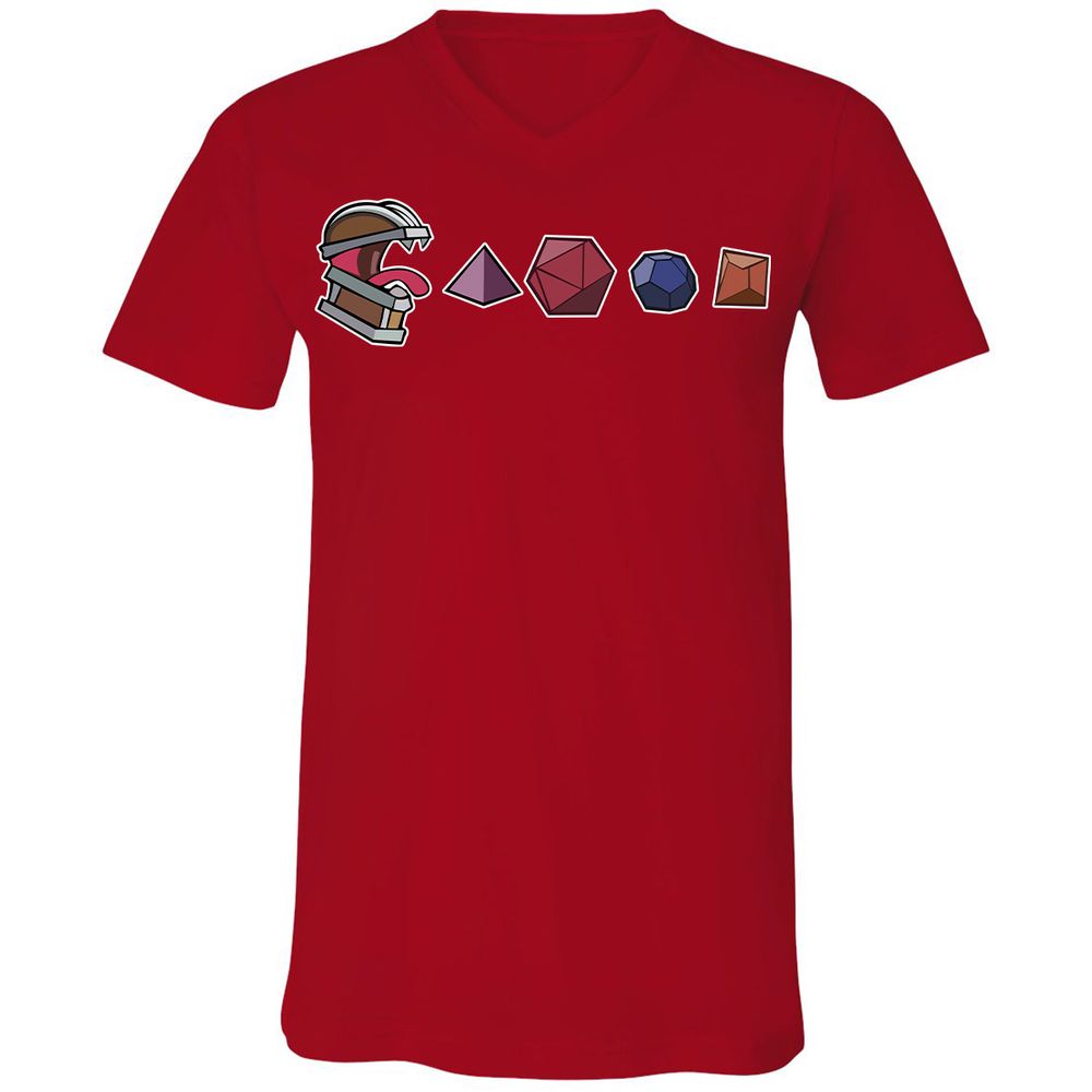 Mimic And Dices Unisex V-Neck T-Shirt - Red - 3