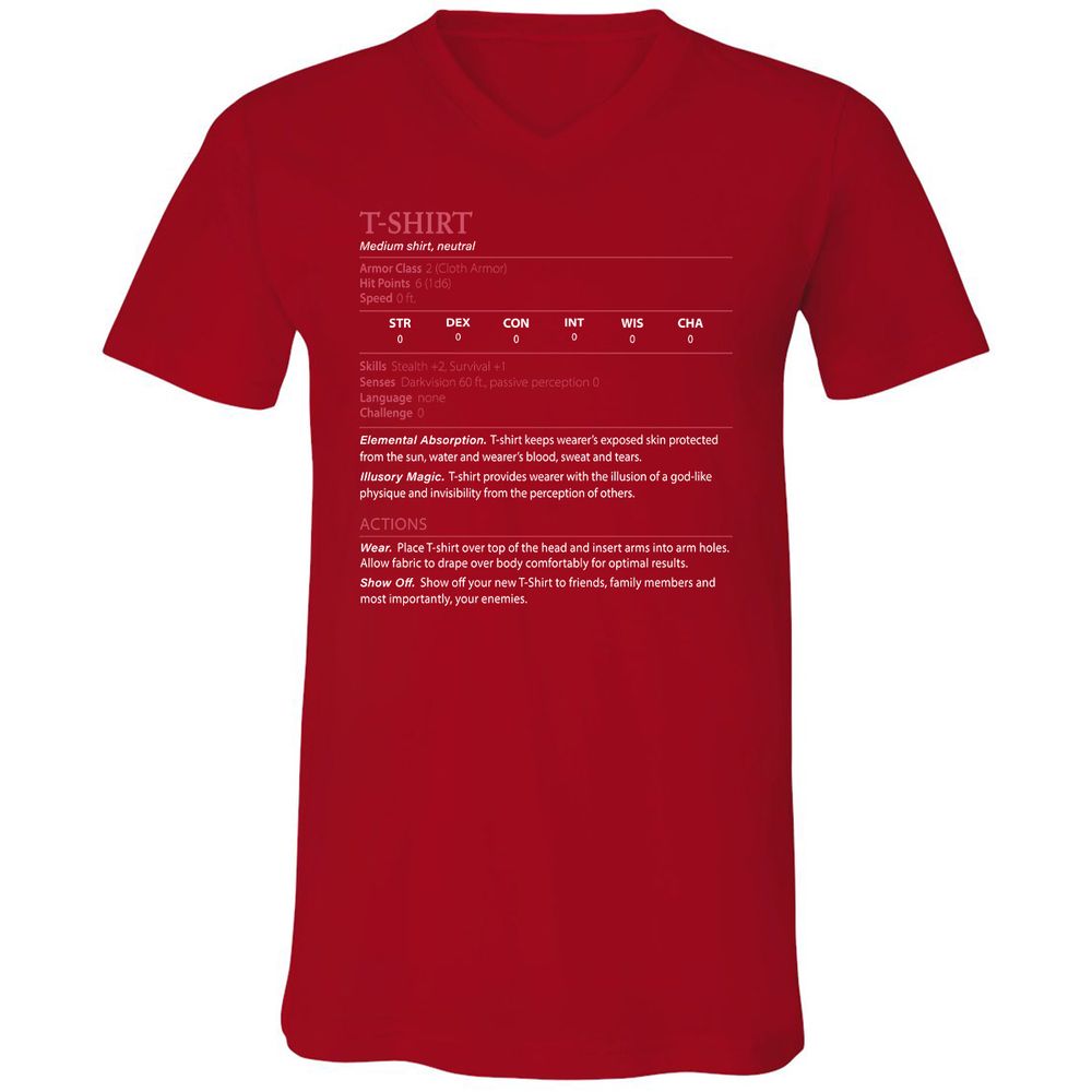 T-Shirt Unisex V-Neck T-Shirt - Red - 3