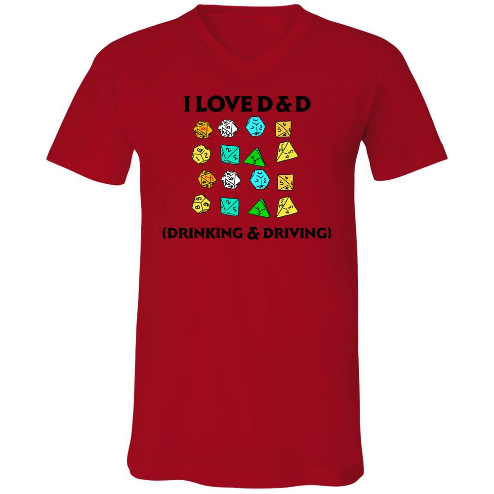 Drinking & Driving Unisex V-Neck T-Shirt - Red - 3