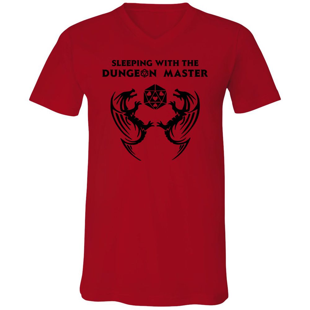 Sleeping With The DM Unisex V-Neck T-Shirt - Red - 3