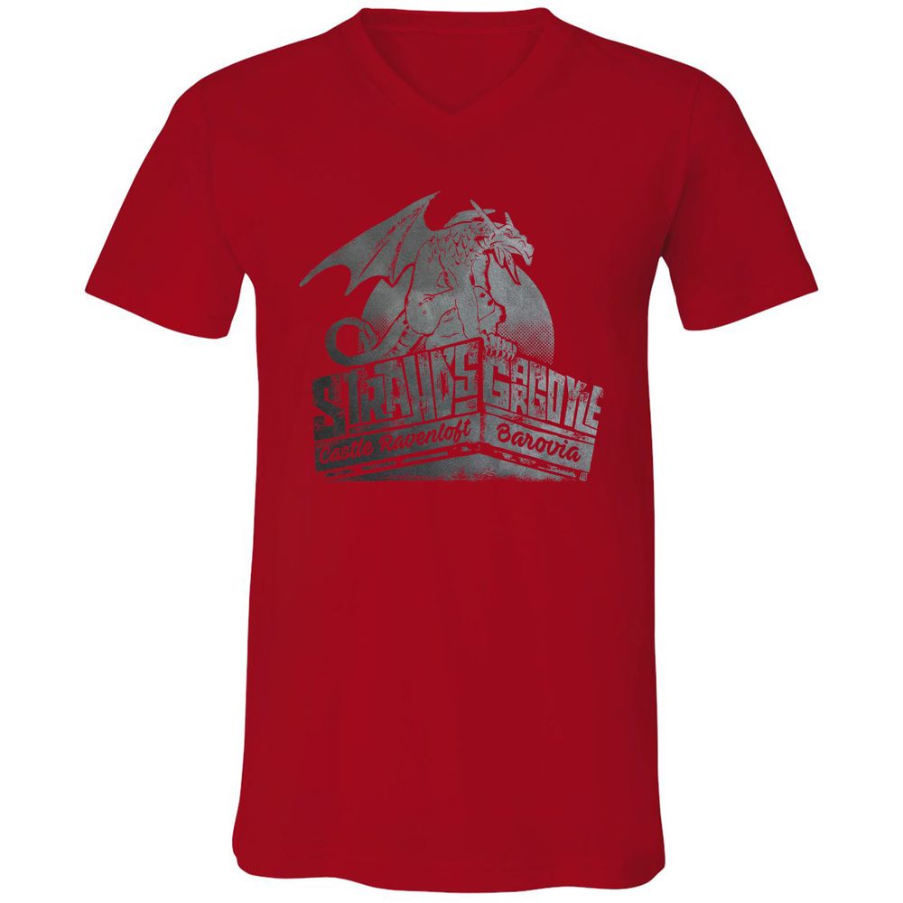 Strahd’s Gargoyle Unisex V-Neck T-Shirt - Red - 3