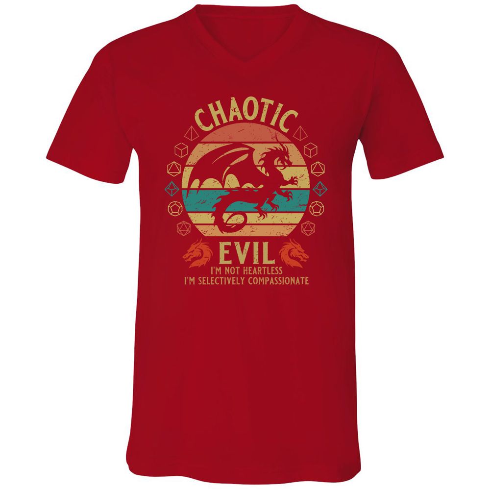 Chaotic Evil Unisex V-Neck T-Shirt - Red - 3
