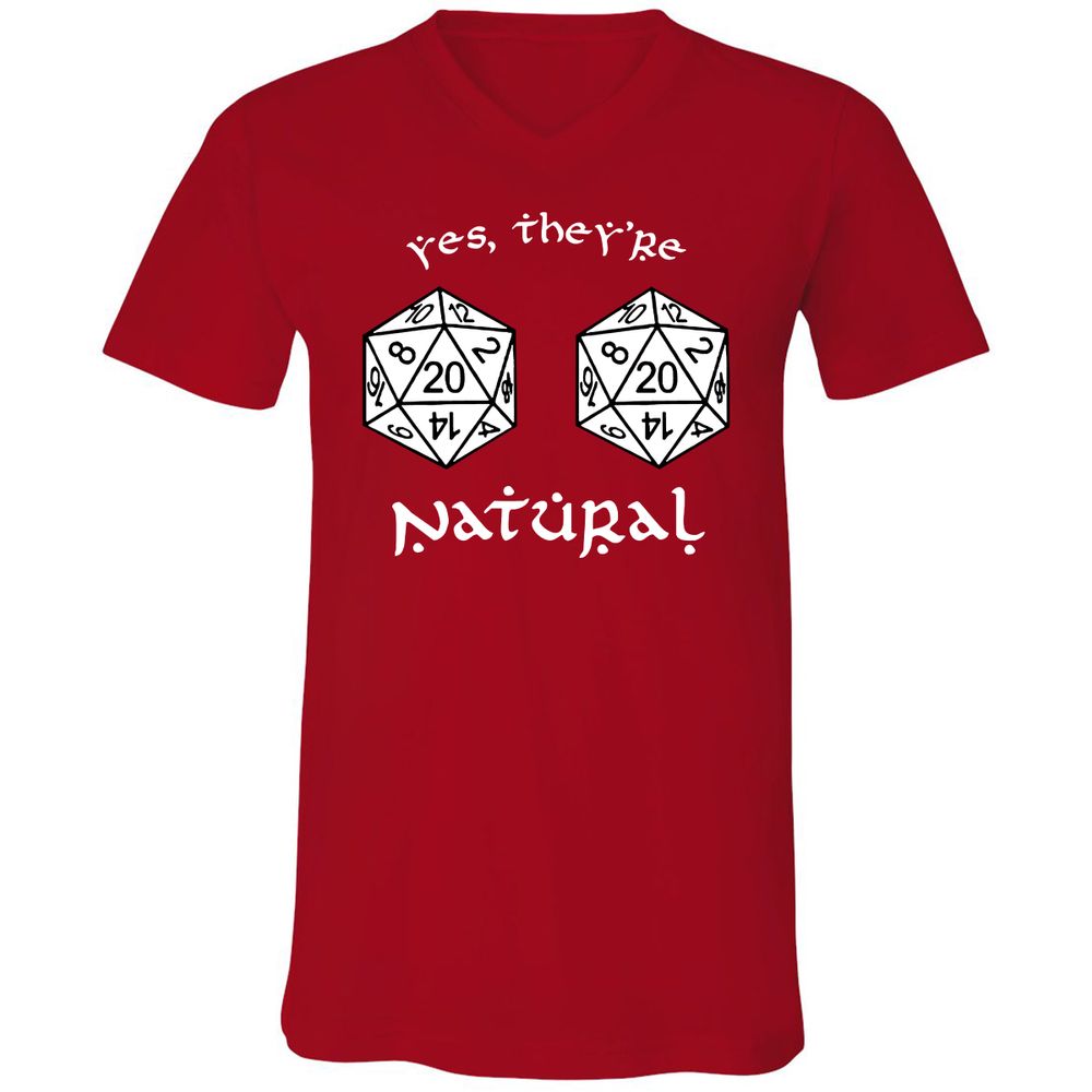They Are Natural Unisex V-Neck T-Shirt - Red - 3