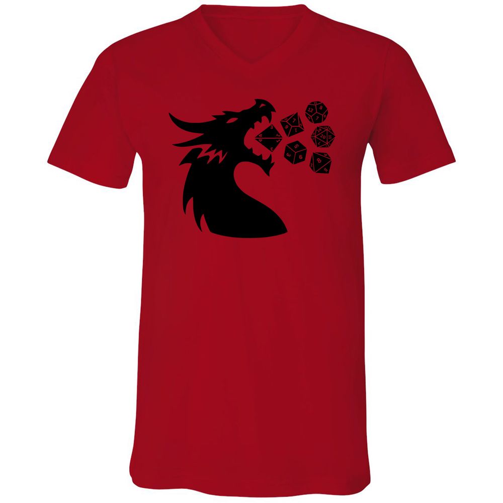Pac And Dragon Unisex V-Neck T-Shirt - Red - 3