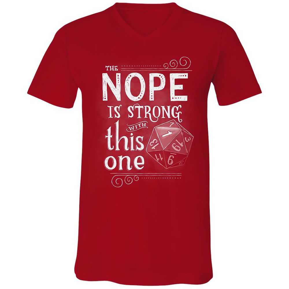 The NOPE is Strong with This One Unisex V-Neck T-Shirt - Red - 3