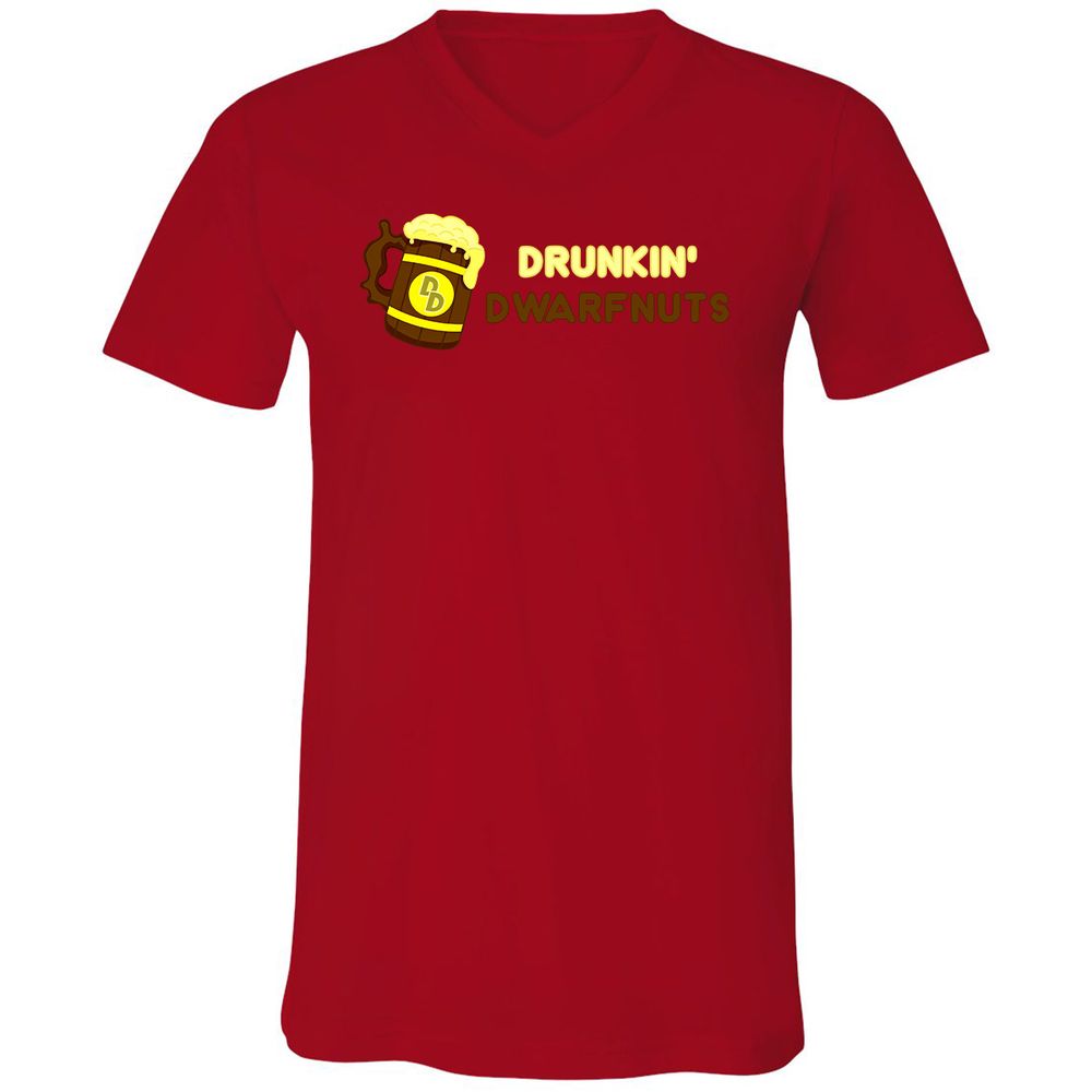 Drunkin' Dwartnuts Unisex V-Neck T-Shirt - Red - 3