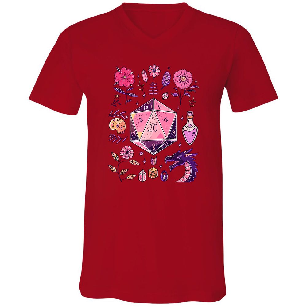 Mystic D20 Floral Dice Art - Red - 3