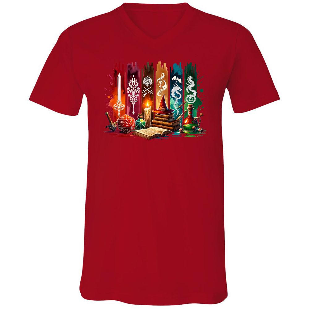 DnD Classes Unisex V-Neck T-Shirt - Red - 3
