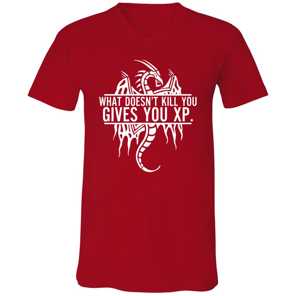 What Doesn't Kill You Unisex V-Neck T-Shirt - Red - 3