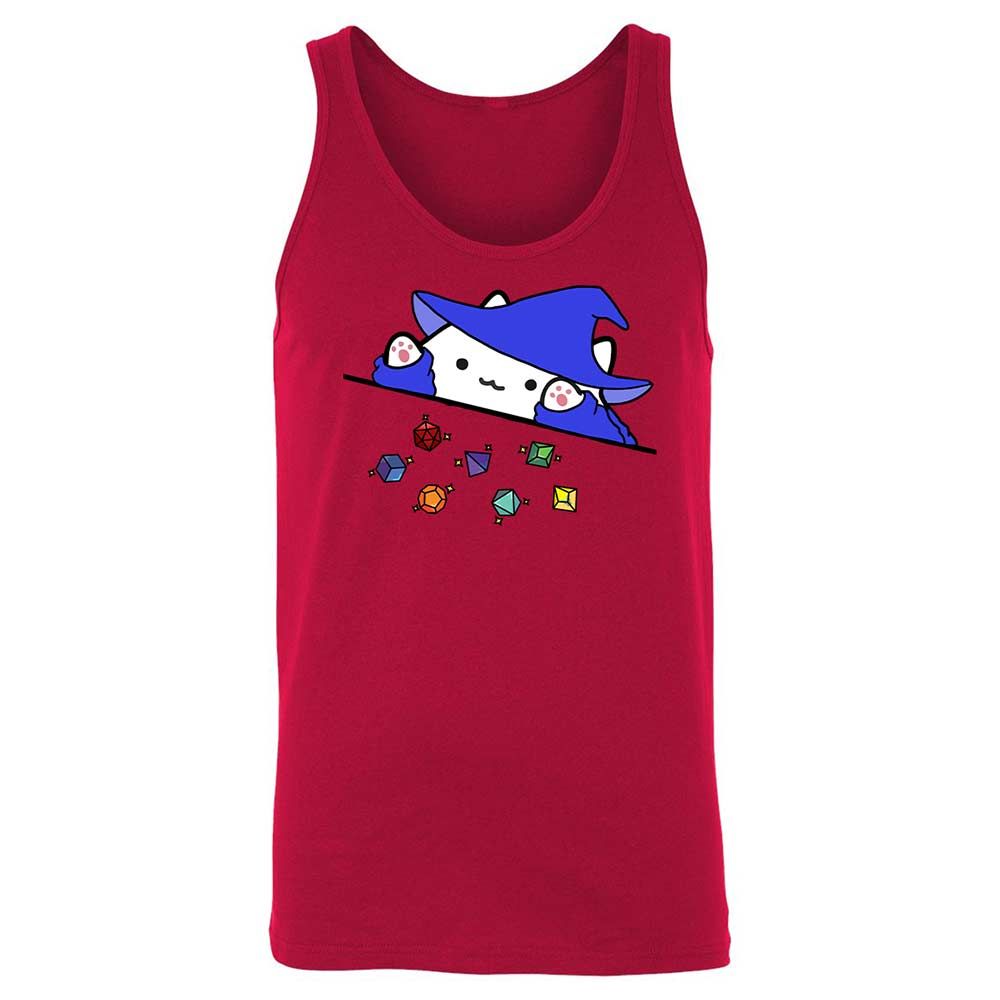 Cat Throws Dices Unisex Jersey Tank - Red - 3