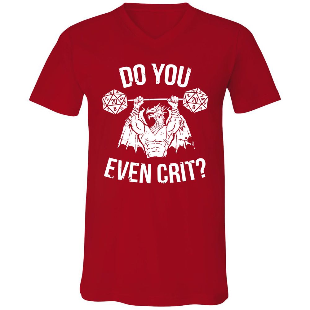 Do You Even Crit Unisex V-Neck T-Shirt - Red - 3