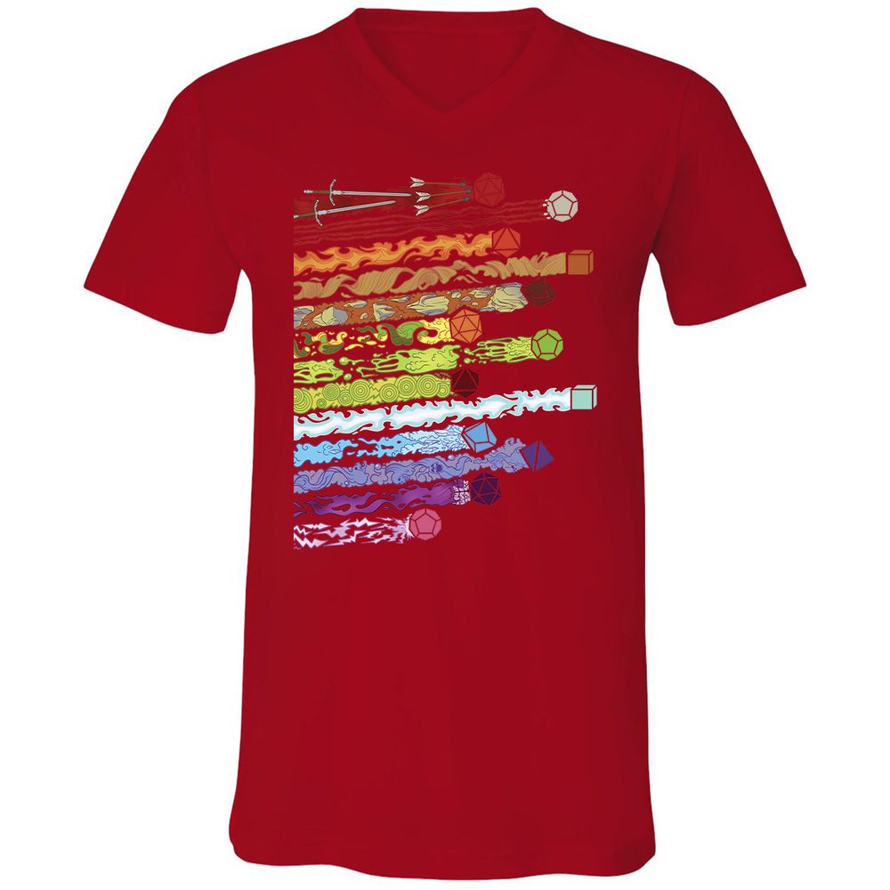 Damage Dices Unisex V-Neck T-Shirt - Red - 3