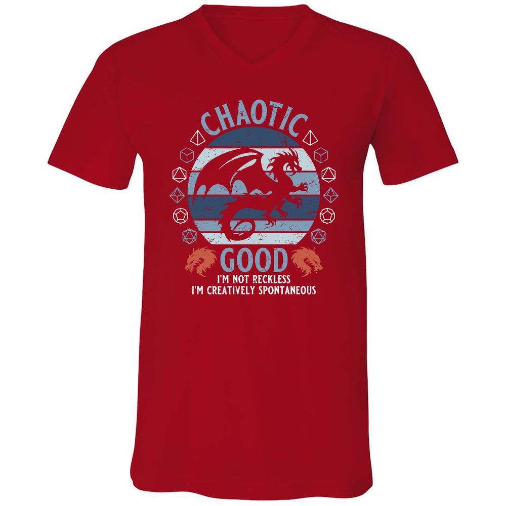 Chaotic Good 2 Unisex V-Neck T-Shirt - Red - 3