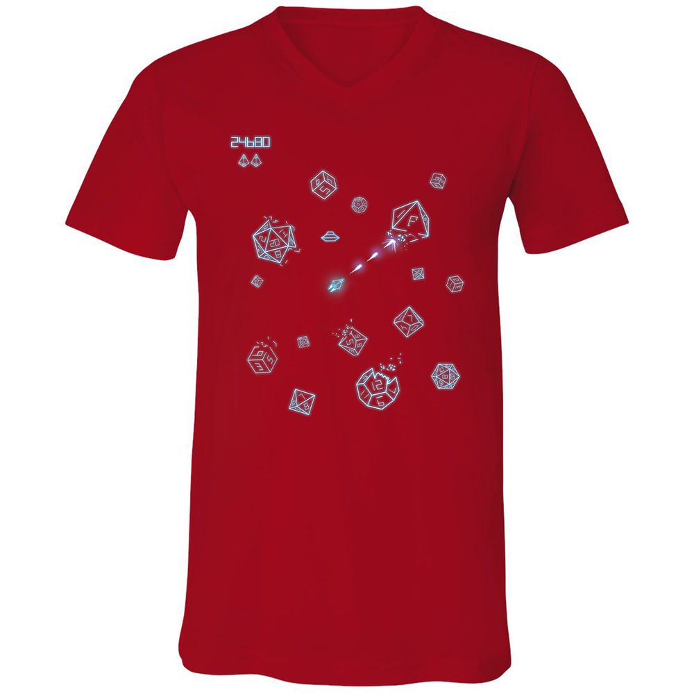 The Dices Game Unisex V-Neck T-Shirt - Red - 3