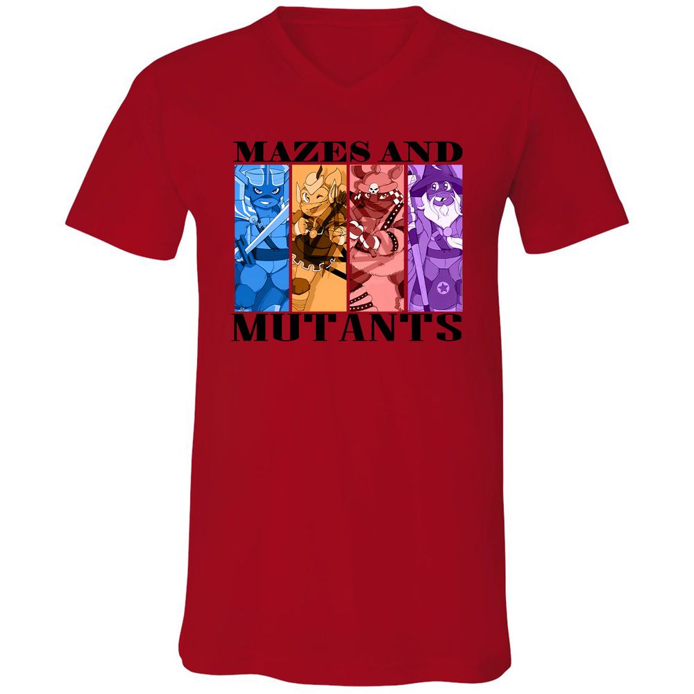 Mazes & Mutants Unisex V-Neck T-Shirt - Red - 3