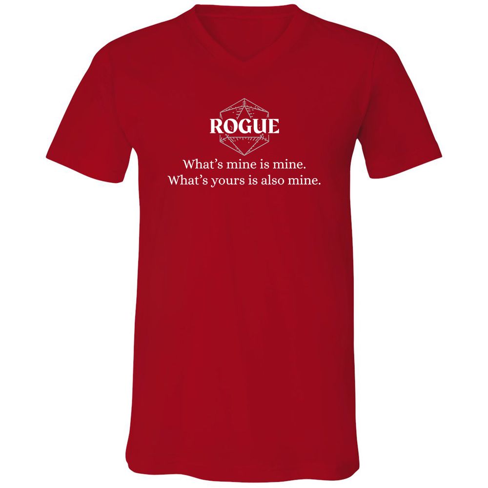 Rogue – What’s Mine Is Mine, What’s Yours Is Also Mine Unisex V-Neck T-Shirt - Red - 3