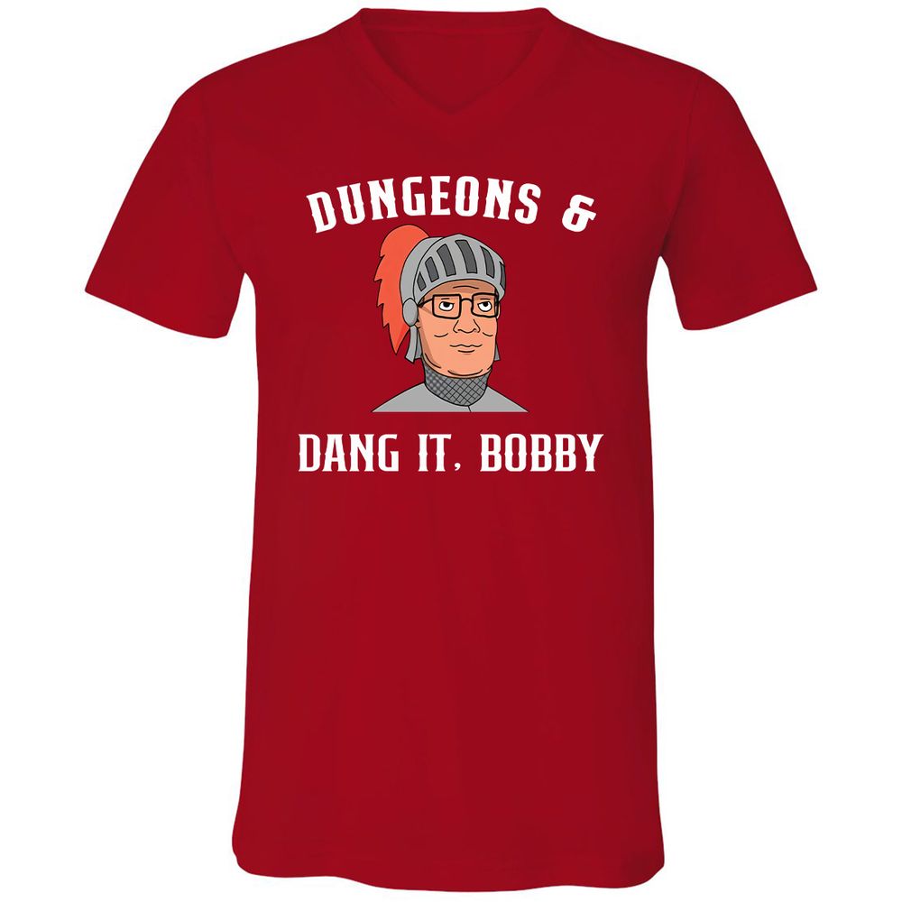 Dang It Bobby Unisex V-Neck T-Shirt - Red - 3