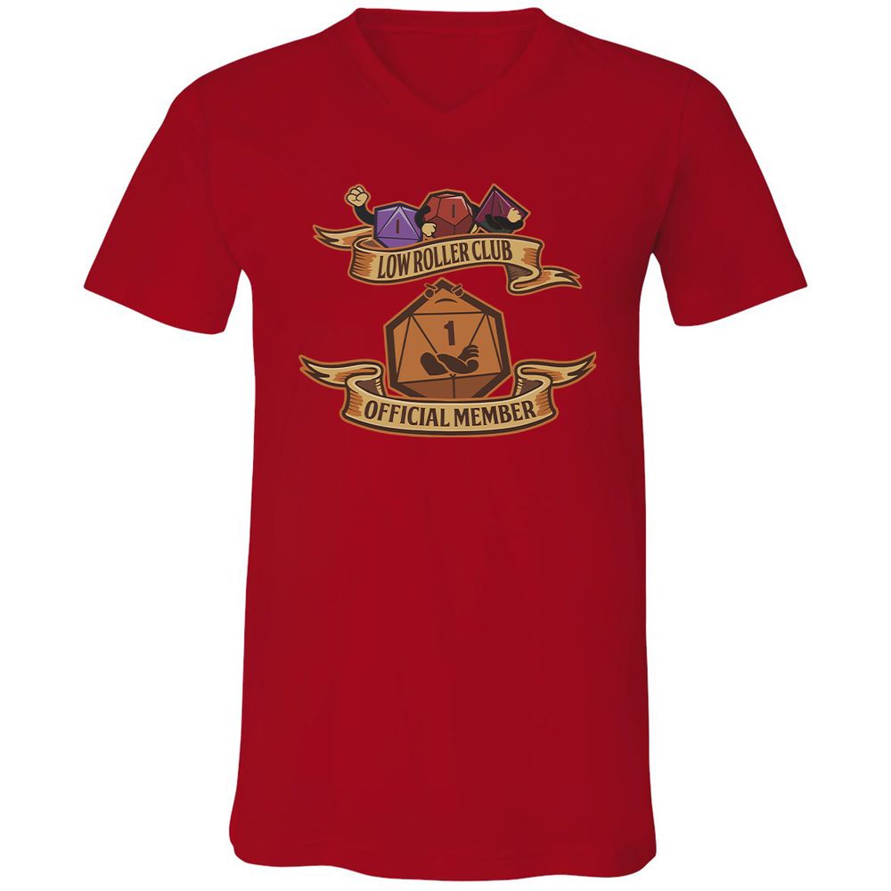 Low Roller Club Unisex V-Neck T-Shirt - Red - 3