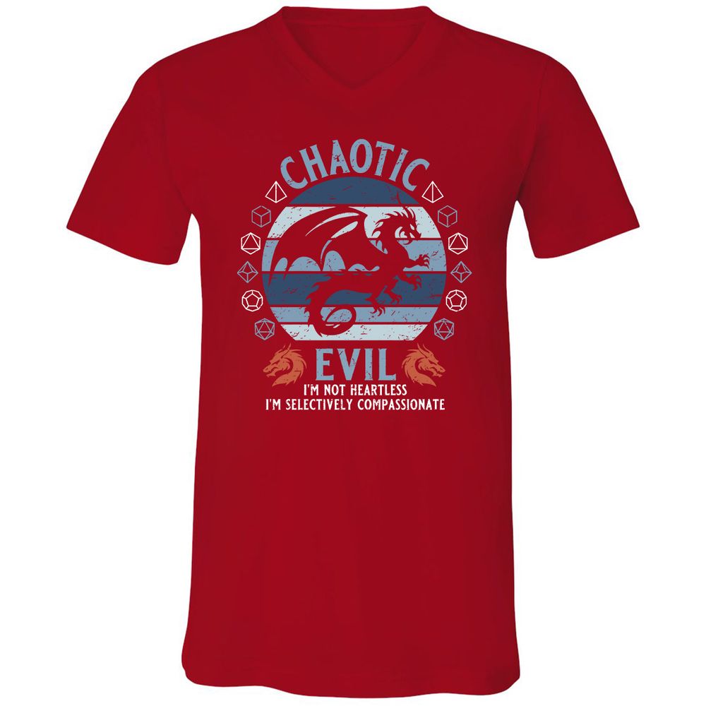 Chaotic Evil 2 Unisex V-Neck T-Shirt - Red - 3