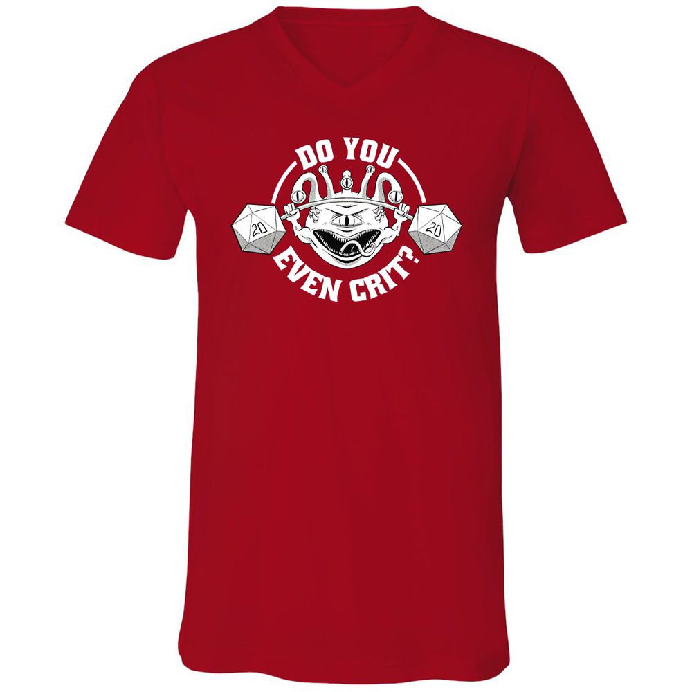 Do You Even Crit Unisex V-Neck T-Shirt - Red - 3