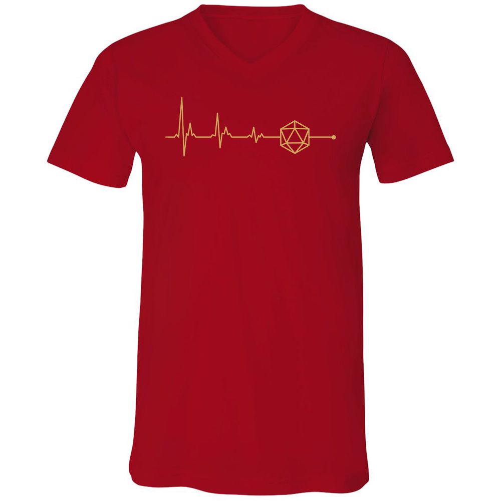 D20 Dice Is My Life Unisex V-Neck T-Shirt - Red - 3