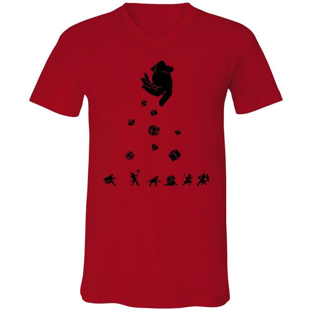 Rocks Fall, Everyone Dice Unisex V-Neck T-Shirt - Red - 3
