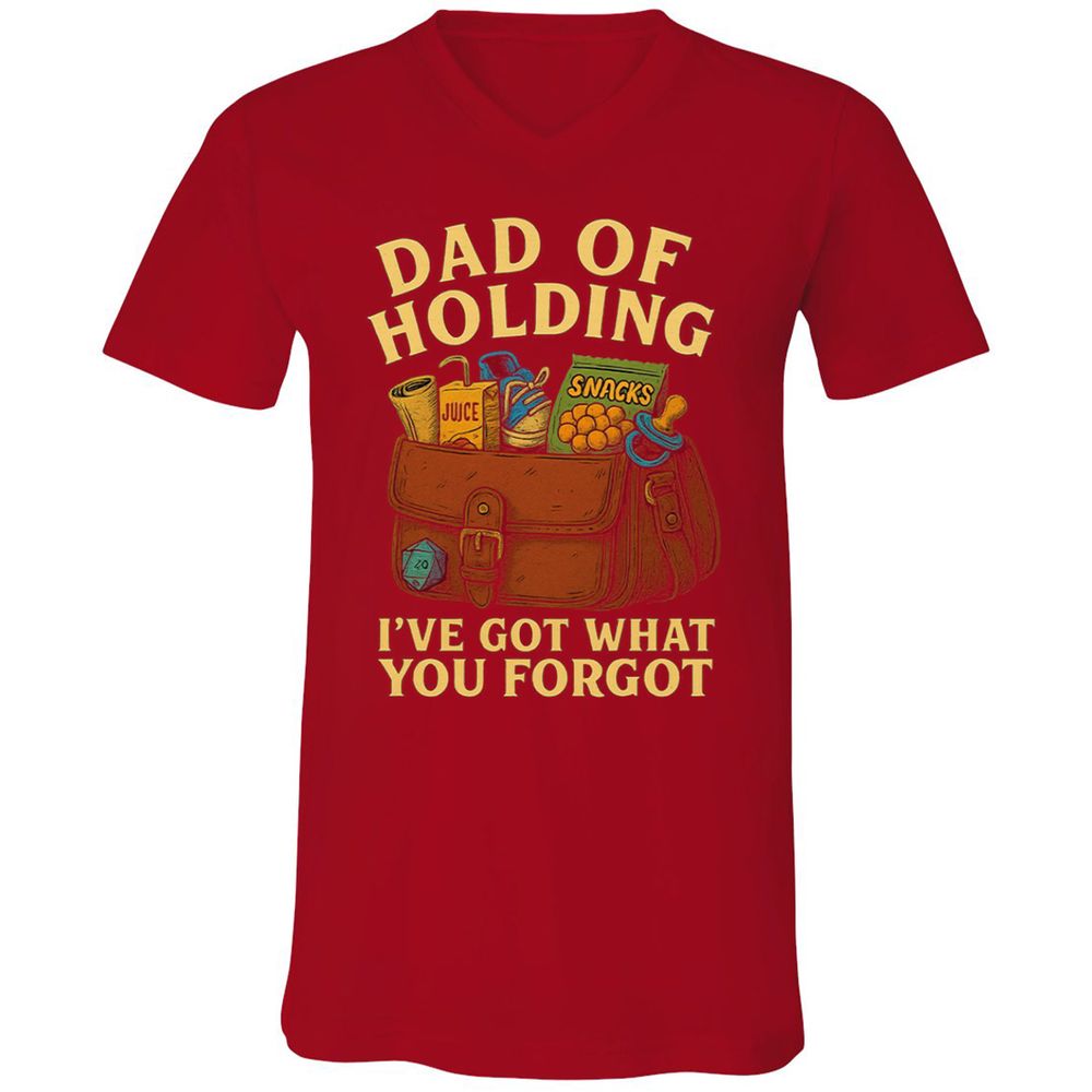 Dad Of Holding Unisex V-Neck T-Shirt - Red - 3