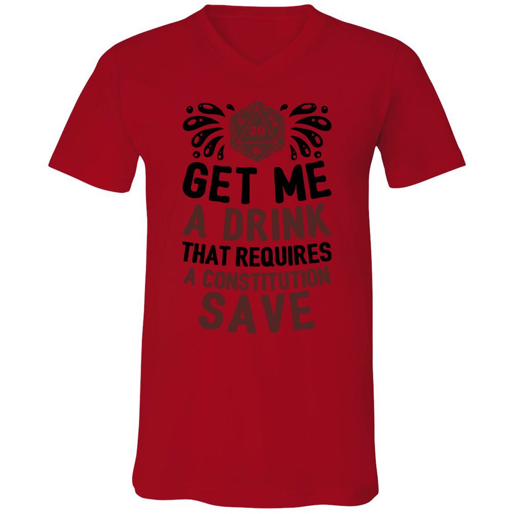 Get Me A Drink Unisex V-Neck T-Shirt - Red - 3