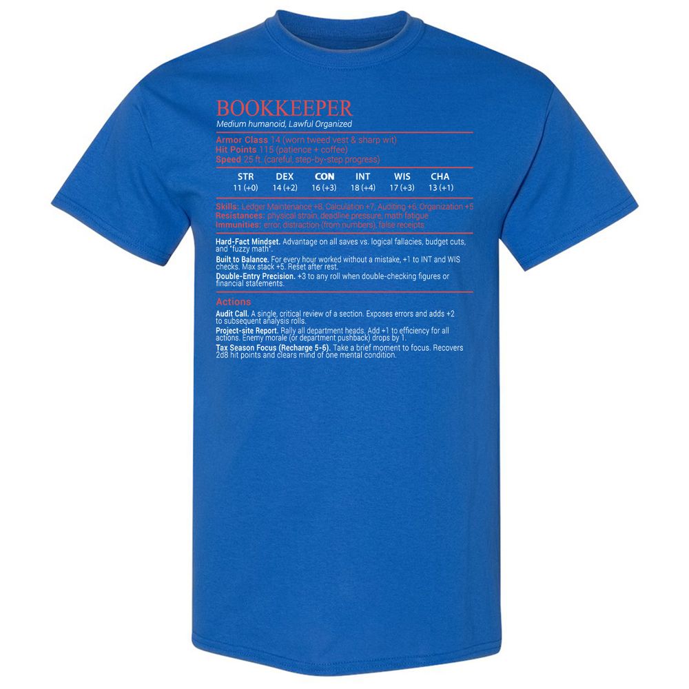 Bookkeepper Stats Block - Royal - 3