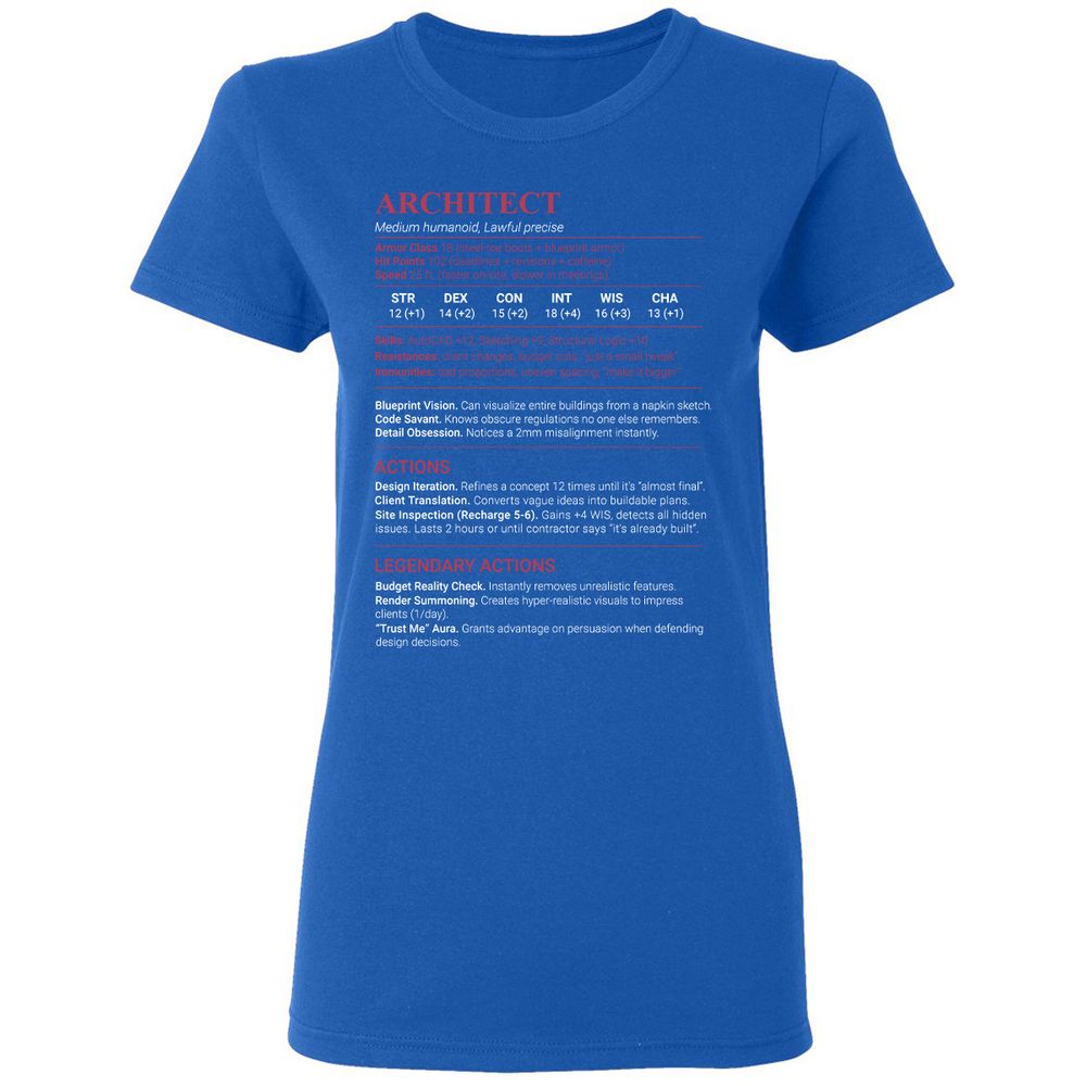 Architect Stats Women's T-Shirt - Royal - 3