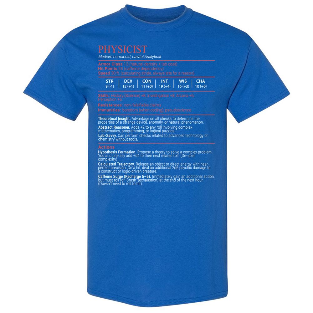 Physicist Stats Block - Royal - 3