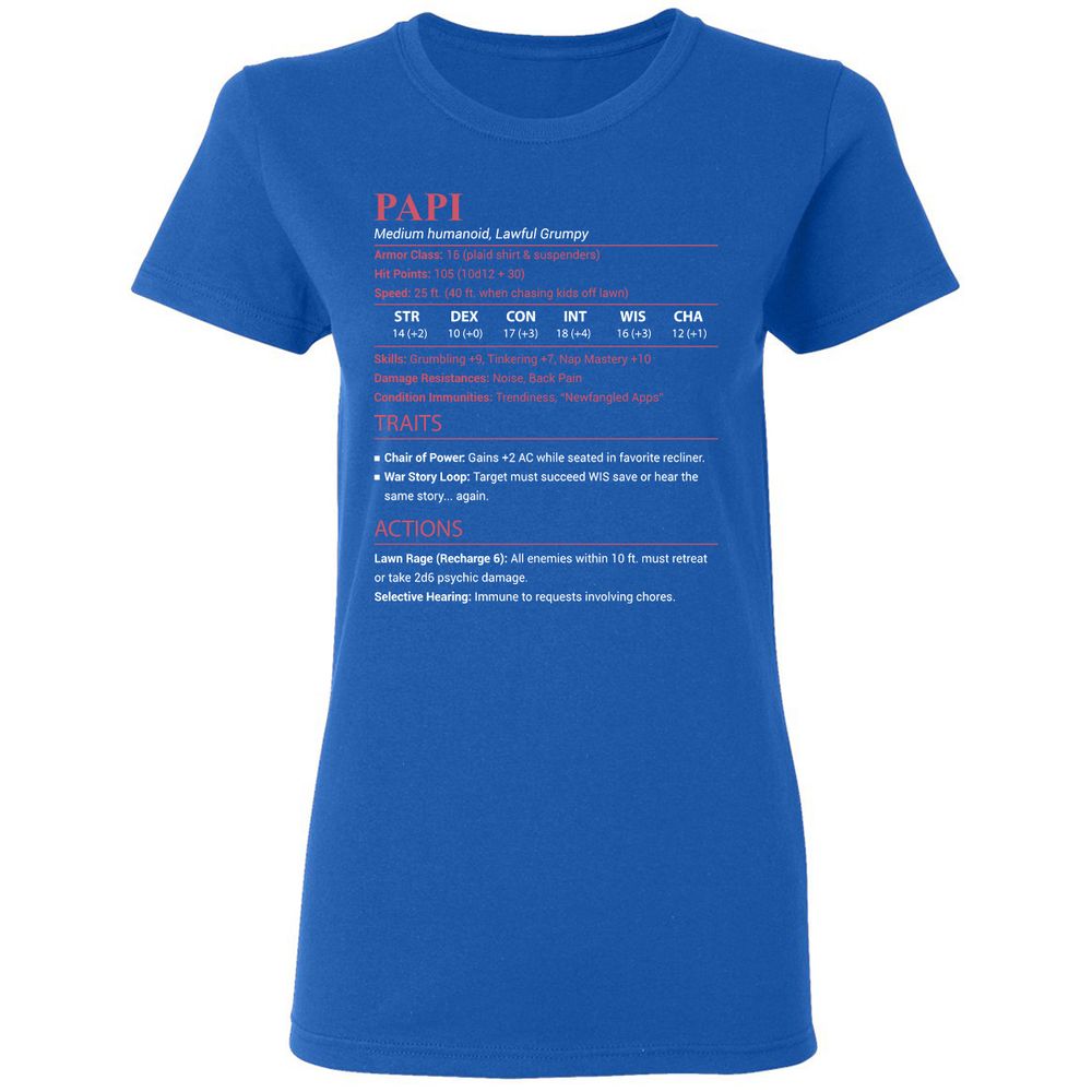 Papi Stats Women's T-Shirt - Royal - 3