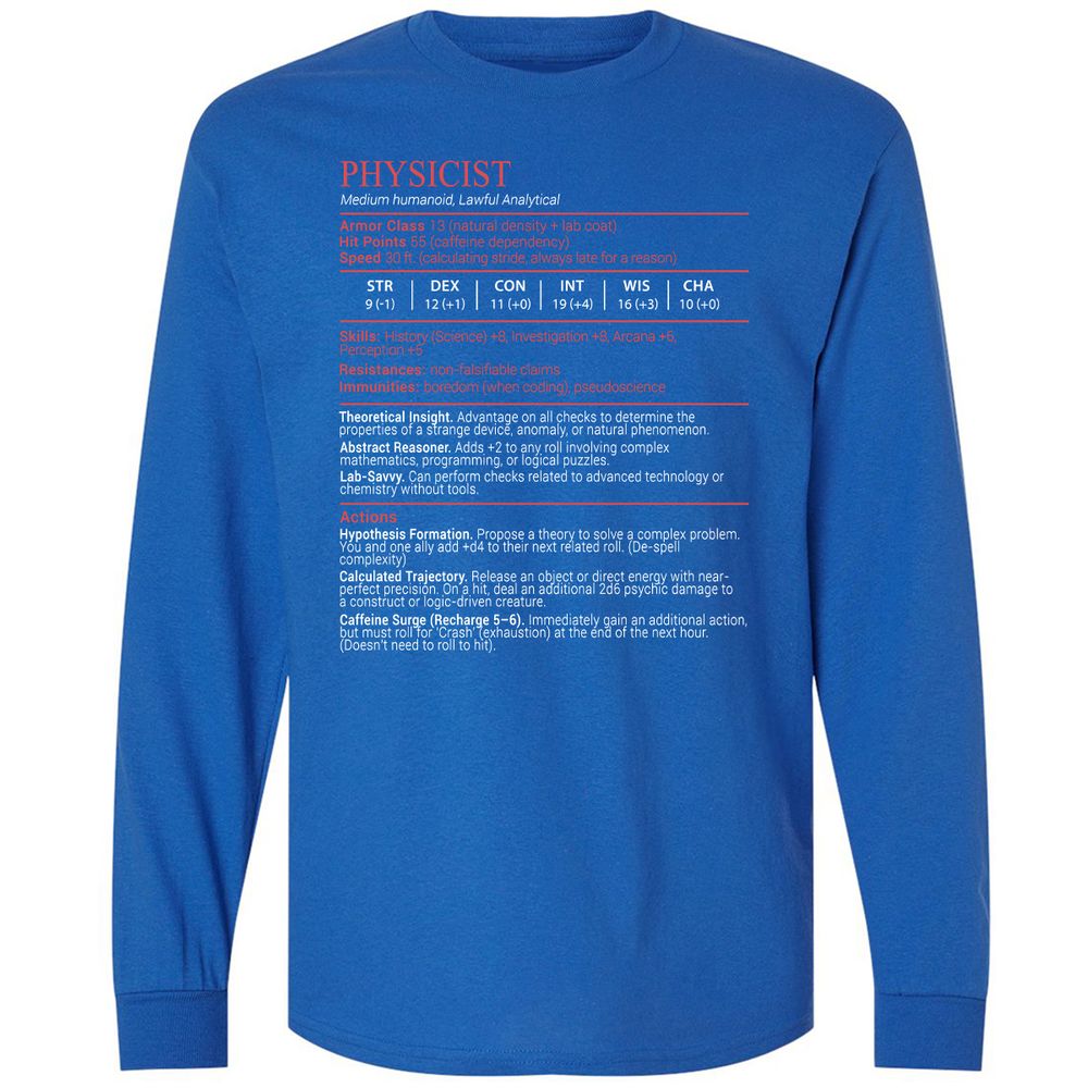 Physicist Stats Block - Royal - 3