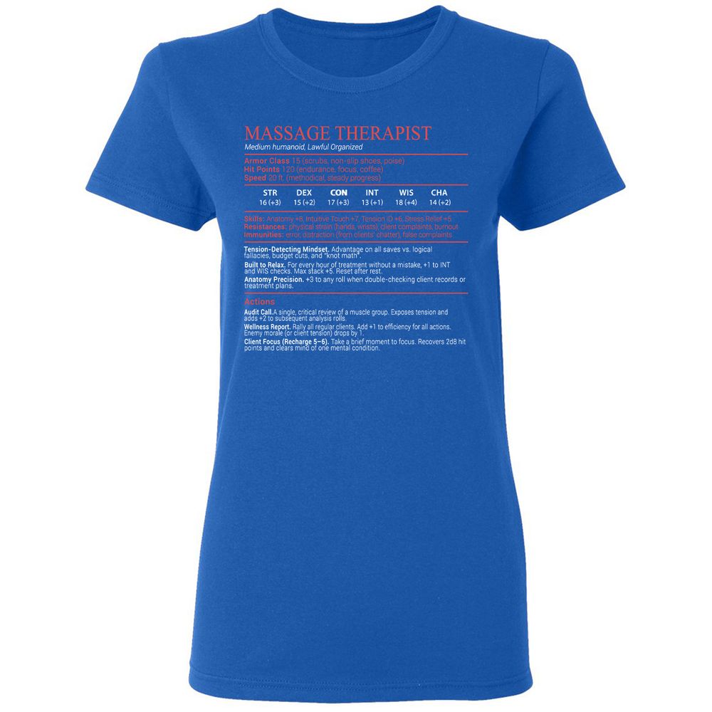 Massage Therapist Stats Block - Royal - 3